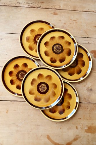 Assiettes à dessert vintage faïence Sarreguemines Digoin modèle Rimini