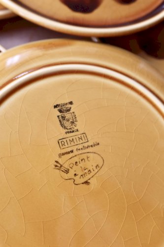 Assiettes à dessert vintage faïence Sarreguemines Digoin modèle Rimini