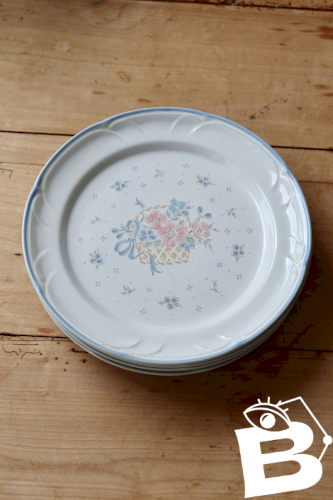 Assiettes à dessert vintage porcelaine Country Basket collection made in Ja