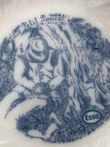 Assiettes à dessert vintage publicitaires Esso