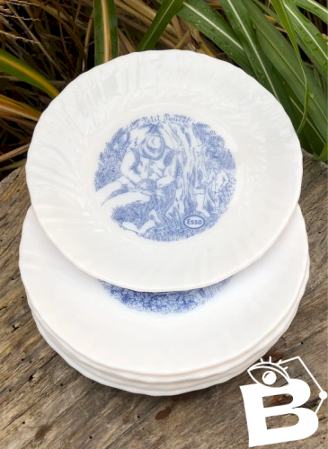 Assiettes à dessert vintage publicitaires Esso