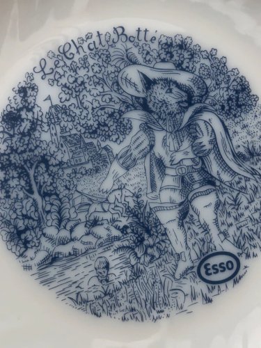 Assiettes à dessert vintage publicitaires Esso