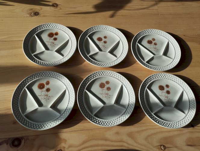 assiettes a fondue sarreguemines modele chardon