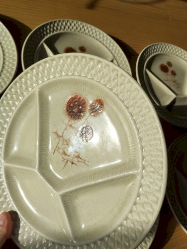 assiettes a fondue sarreguemines modele chardon