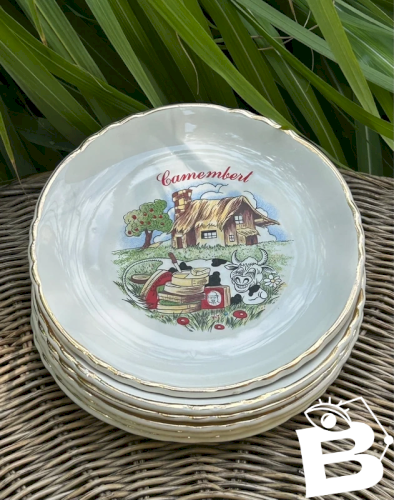 Assiettes à fromage rétro vintage motifs différents