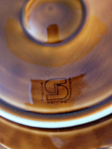 Assiettes à huîtres barbotine Sarreguemines, marron (lot de 6)