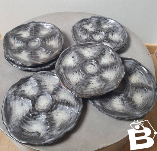 Assiettes à huîtres en céramique