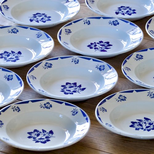 Assiettes anciennes Badonviller collection Madelon peint main