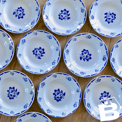 Assiettes anciennes Badonviller collection Madelon peint main