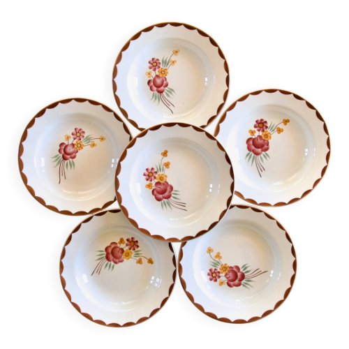 Assiettes anciennes de 1920 Choisy-le-Roi Creil & Montereau Huguette