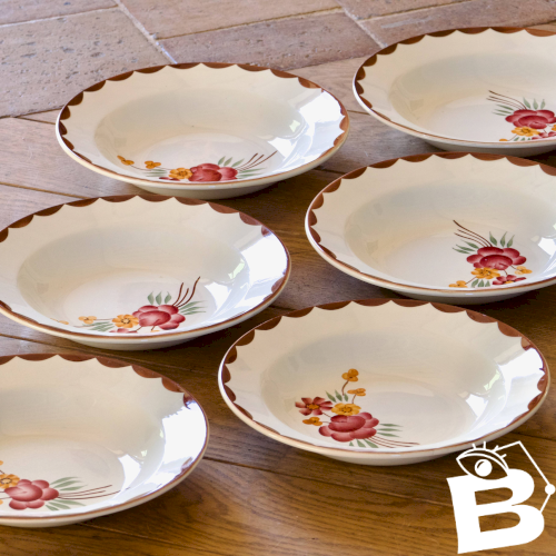 Assiettes anciennes de 1920 Choisy-le-Roi Creil & Montereau Huguette