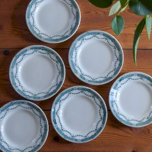 Antique ironstone plates signed Moulin des Loups Provence