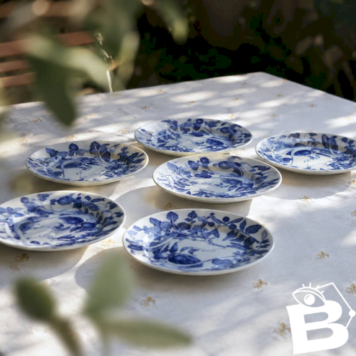 Assiettes anciennes terre de fer décor potager
