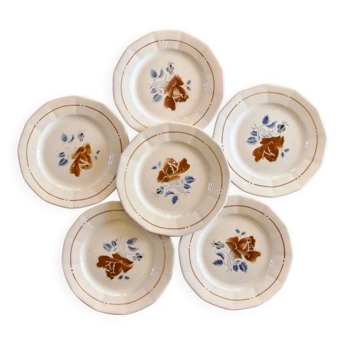 Assiettes anciennes XIXe signées Sarreguemines