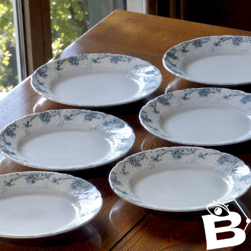 Assiettes anciennes XIXe terre de fer signées KG Luneville Kleber