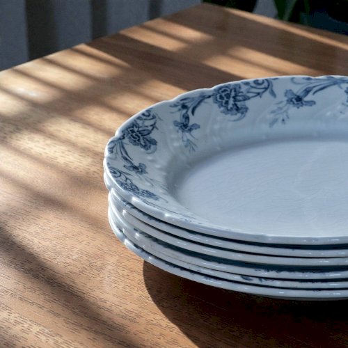 Assiettes anciennes XIXe terre de fer signées KG Luneville Kleber