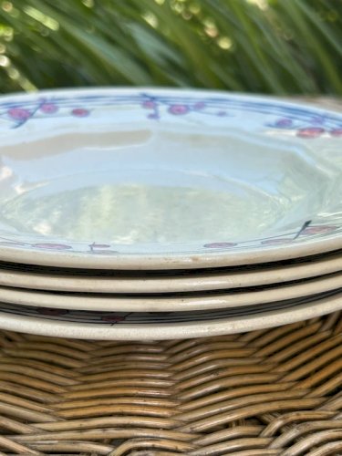 Assiettes creuses anciennes HBCM modèle Prunella