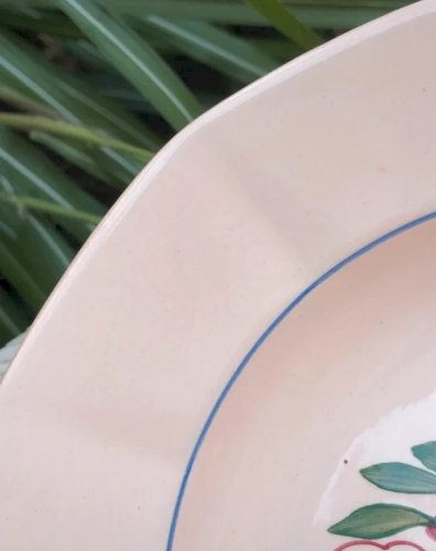 Assiettes creuses Digoin Sarreguemines rose pâle