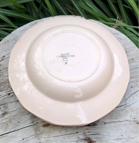 Assiettes creuses Digoin Sarreguemines rose pâle
