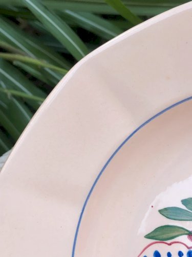 Assiettes creuses Digoin Sarreguemines rose pâle