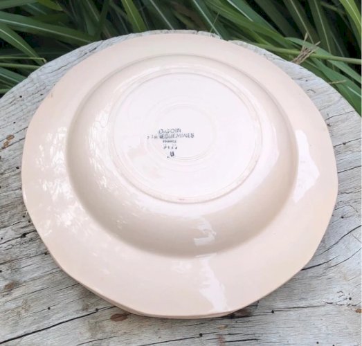 Assiettes creuses Digoin Sarreguemines rose pâle