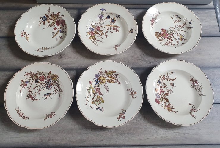 Assiettes creuses en terre de fer