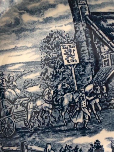 Assiettes creuses rétro vintage blanches et bleues en porcelaine England