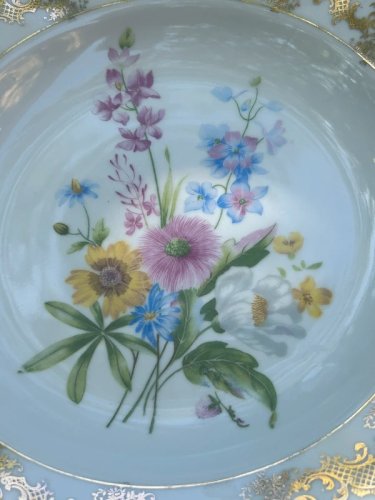 Assiettes creuses rétro vintage en porcelaine motifs fleurs