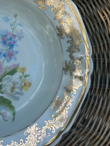 Assiettes creuses rétro vintage en porcelaine motifs fleurs