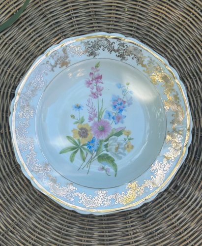 Assiettes creuses rétro vintage en porcelaine motifs fleurs