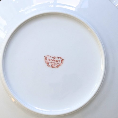 Assiettes décor à lor fin en porcelaine de Limoges Peconnet