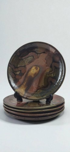 Assiettes en Grès par Francisco Pereira, Puisaye