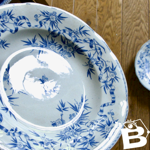 Assiettes en terre de fer Sarreguemines Epine, XIXème s.