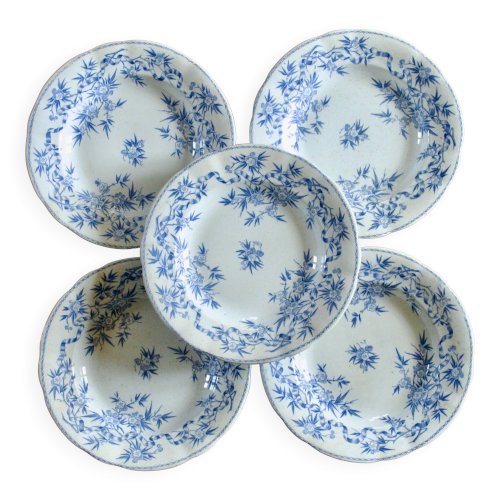 Assiettes en terre de fer Sarreguemines Epine, XIXème s.