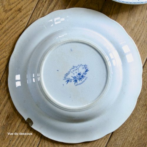 Assiettes en terre de fer Sarreguemines Epine, XIXème s.