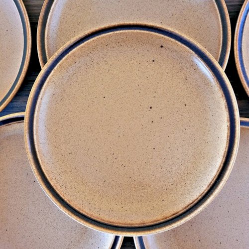 Assiettes grès moucheté Sarreguemines (grès de Bourgogne) lot de 6