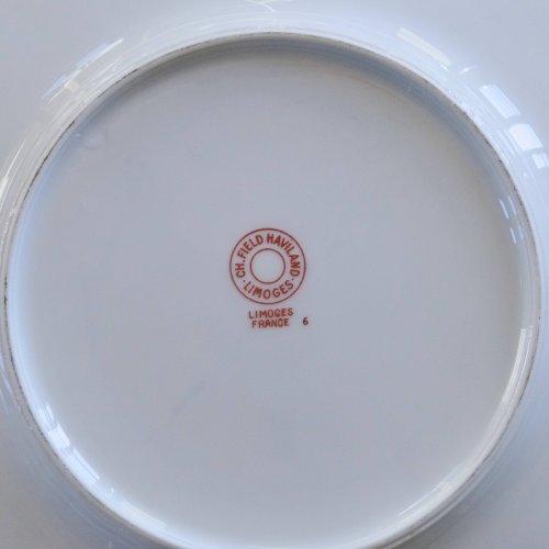 Assiettes plates anciennes en porcelaine de Limoges Haviland, décor oiseaux