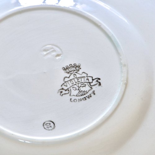 Assiettes plates anciennes Longwy Violetta peintes à la main