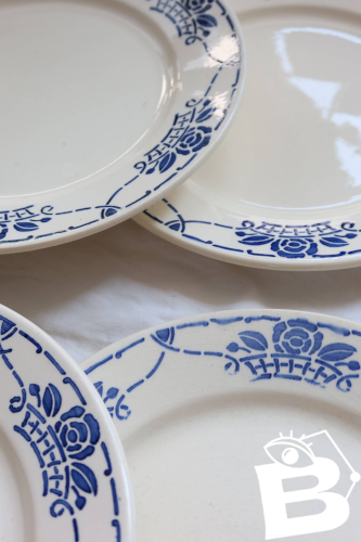 Assiettes plates antiques -  Choisy le Roi HBC -  Modèle Georgett