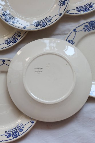Assiettes plates antiques -  Choisy le Roi HBC -  Modèle Georgett