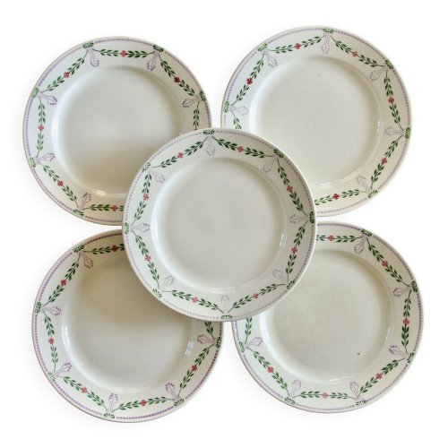 Assiettes plates de Noël de 1920 Emile Bourgeois Drouot Paris