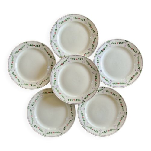 Assiettes plates de Noël de 1920 Emile Bourgeois Drouot Paris