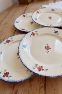 Assiettes plates vintage Digoin Sarreguemines modèle Mary-Lou