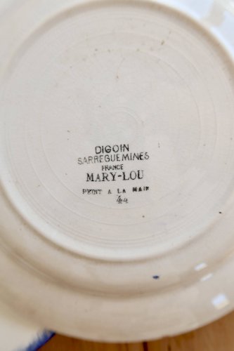 Assiettes plates vintage Digoin Sarreguemines modèle Mary-Lou