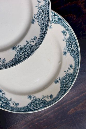 Assiettes plates vintage faïence Saint Amand Nouvelle Usine Céramique du No