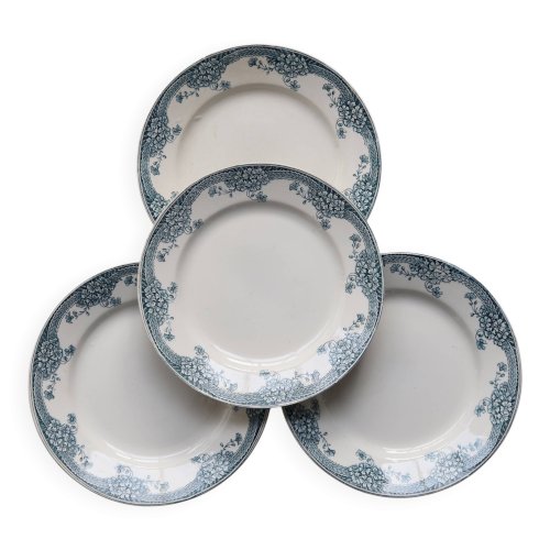 Assiettes plates vintage faïence Saint Amand Nouvelle Usine Céramique du No