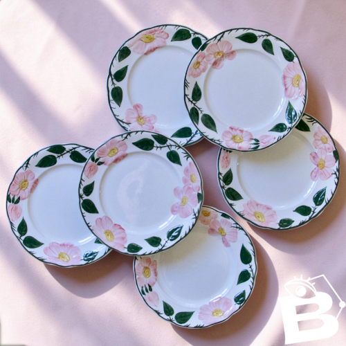 Assiettes Villeroy & Boch collection Wildrose peintes à la main