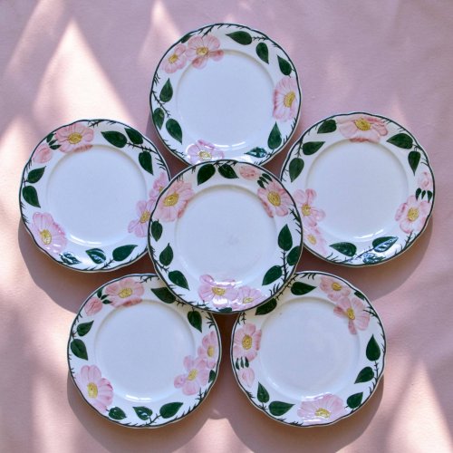 Assiettes Villeroy & Boch collection Wildrose peintes à la main