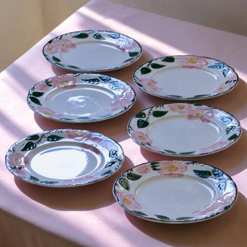 Assiettes Villeroy & Boch collection Wildrose peintes à la main