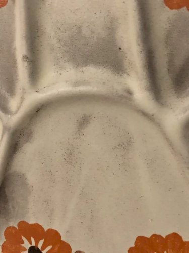 Assiettes vintage motifs fleurs oranges